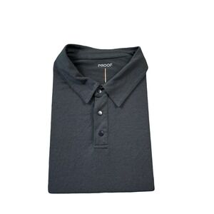 Proof Charcoal Stretch Wool Snap Closure Mens Polo Shirt Size 2XL